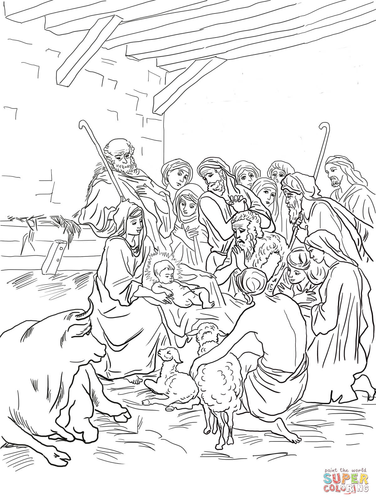 1200x1600 Christmas Shepherds Coloring Page