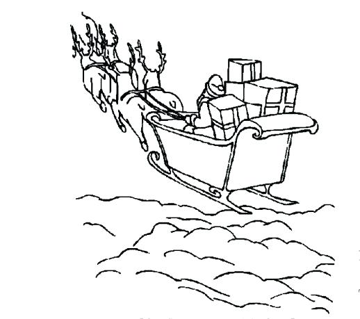 518x459 Sleigh Coloring Pages Printable Santa Sleigh Coloring Page Sleigh