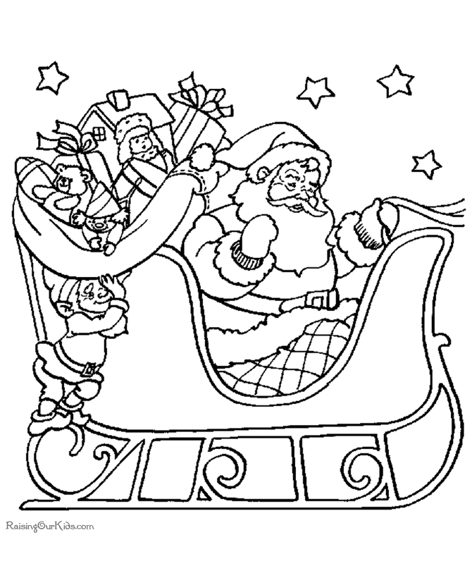 670x820 Christmas Coloring Pages Santa With Sleigh Santa And His Sleigh