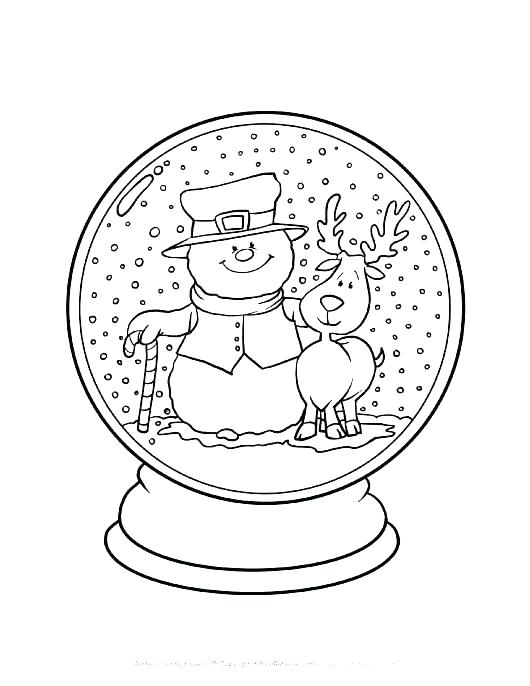 530x686 Snow Coloring Pages Snow Coloring Page Christmas Snow Globe