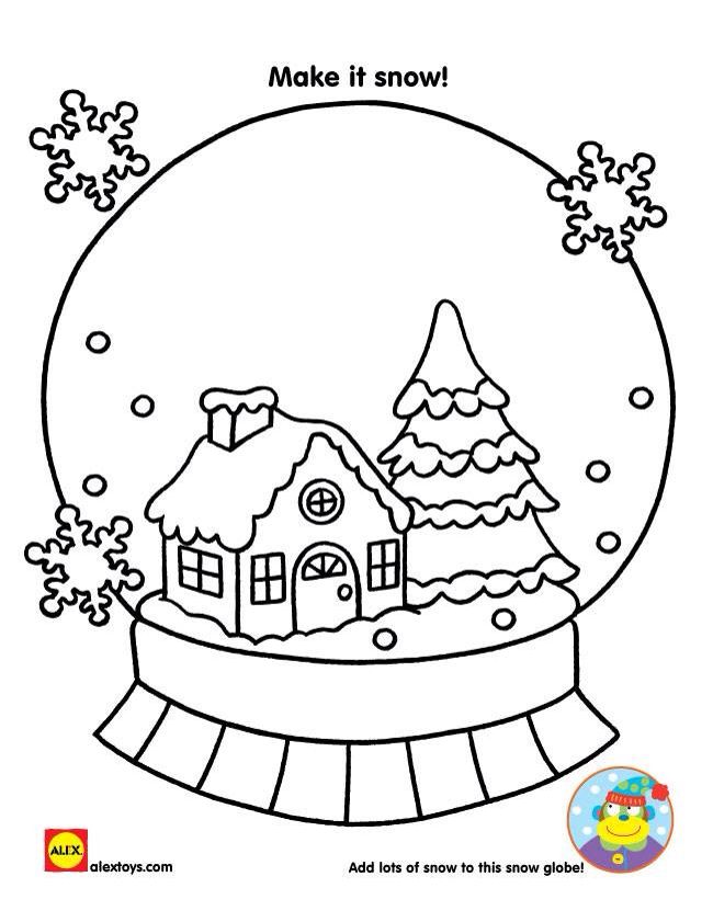 650x841 Snow Globe Coloring Page Printables Globe, Snow