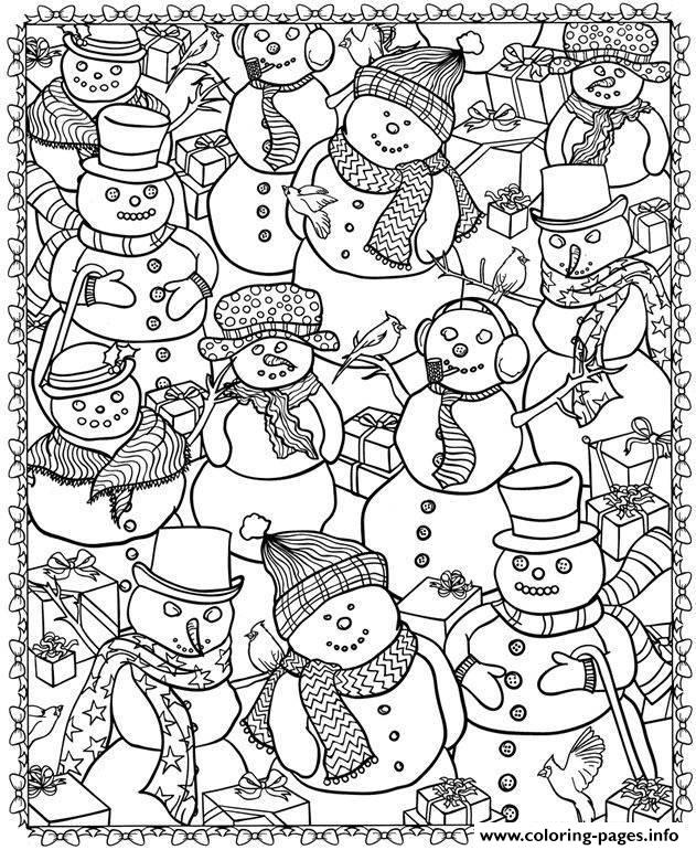 Christmas Snowman Coloring Pages