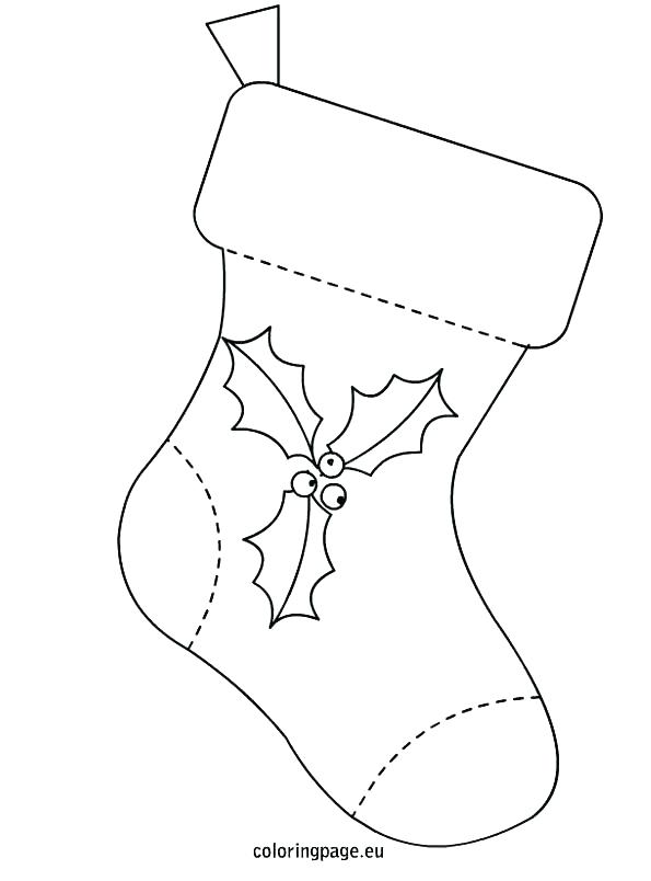 595x804 Coloring Pages Of Christmas Stockings Stocking Coloring Page