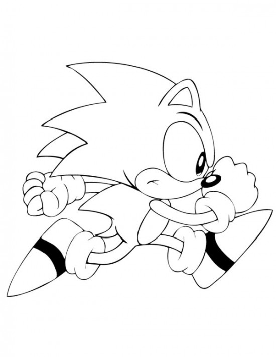 550x711 Sonic The Hedgehog Running Coloring Page Darling Daughter 1