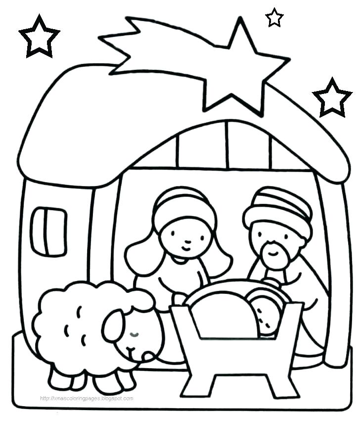 732x853 Manger Scene Coloring Pages Nativity Scene Coloring Sheet Pages