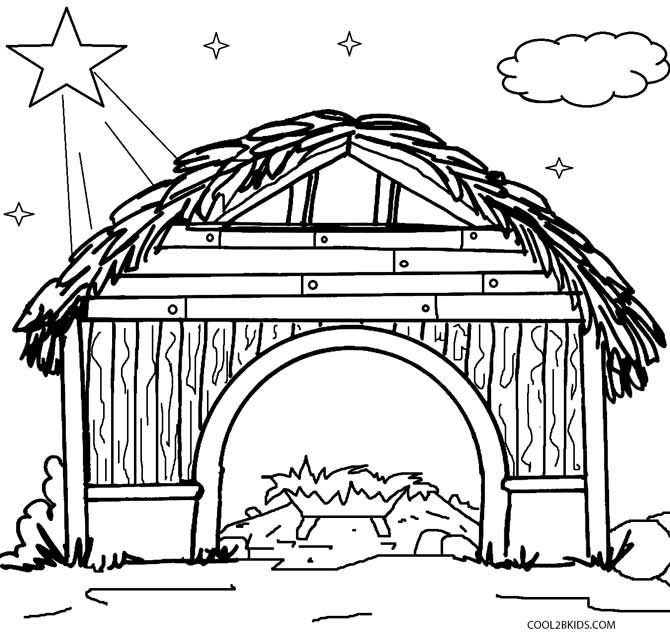 670x634 Printable Nativity Scene Coloring Pages For Kids Cool2bkids X