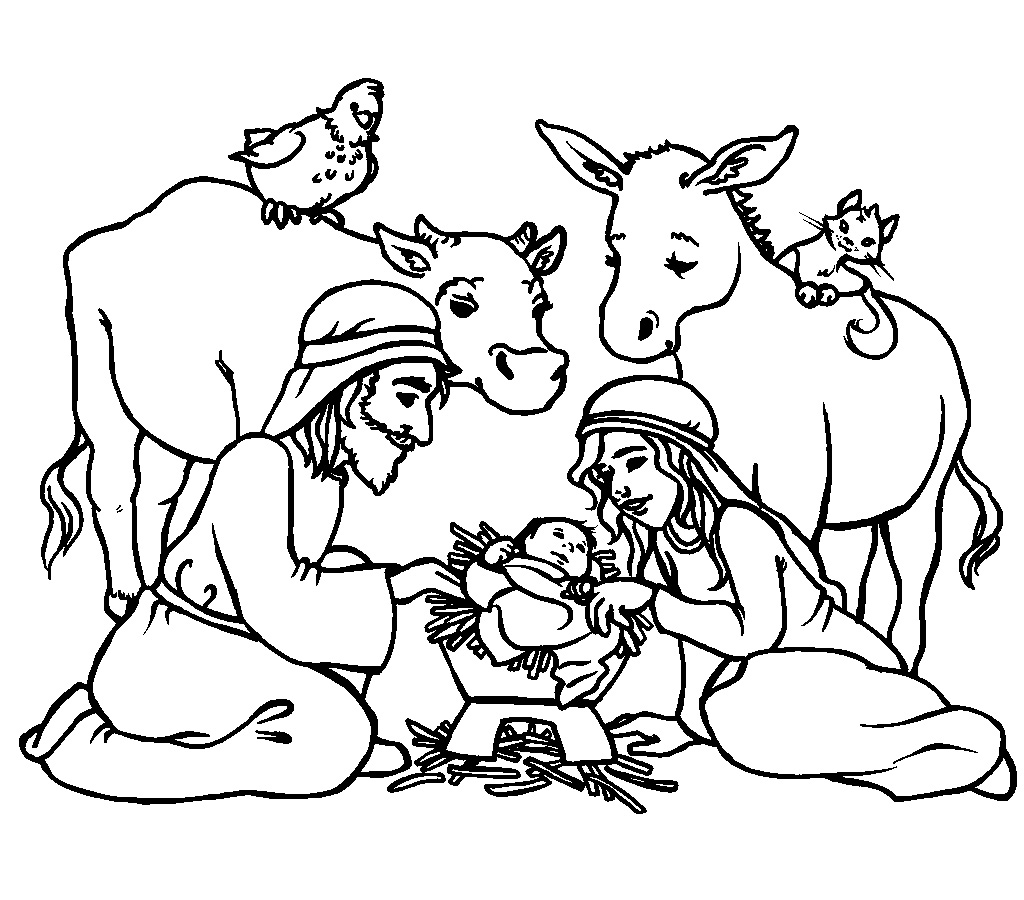 1024x900 Christian Christmas Coloring Pages Religious Sheets Pictures