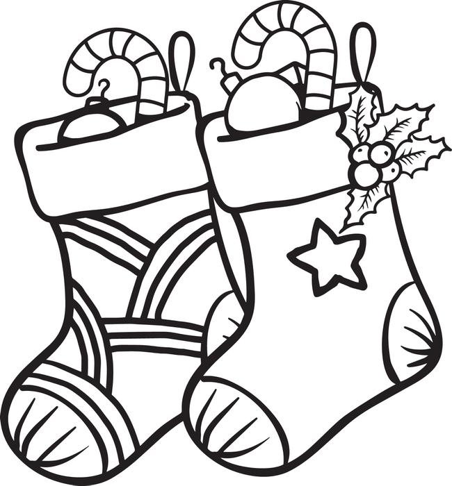 650x700 Christmas Stocking Coloring Page Free Printable Christmas