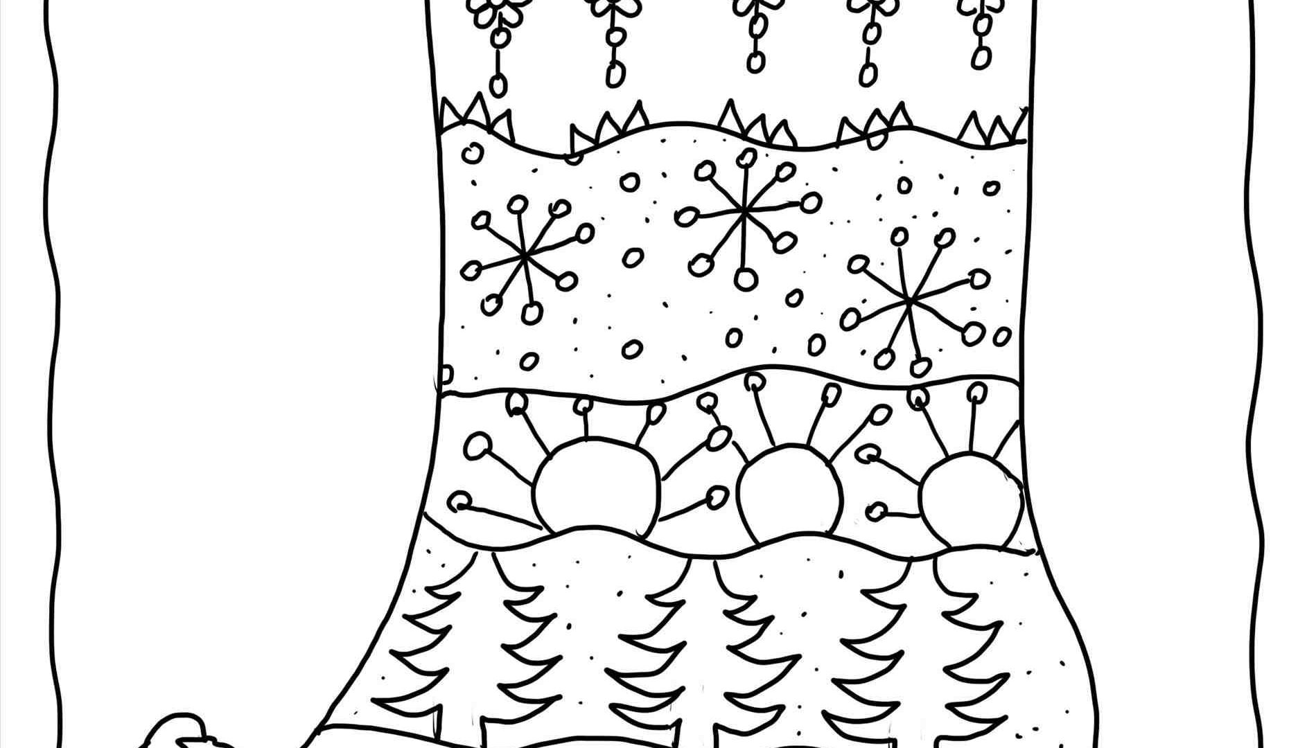 1899x1080 Christmas Stocking Coloring Pages Pattern. Pictures Of Christmas