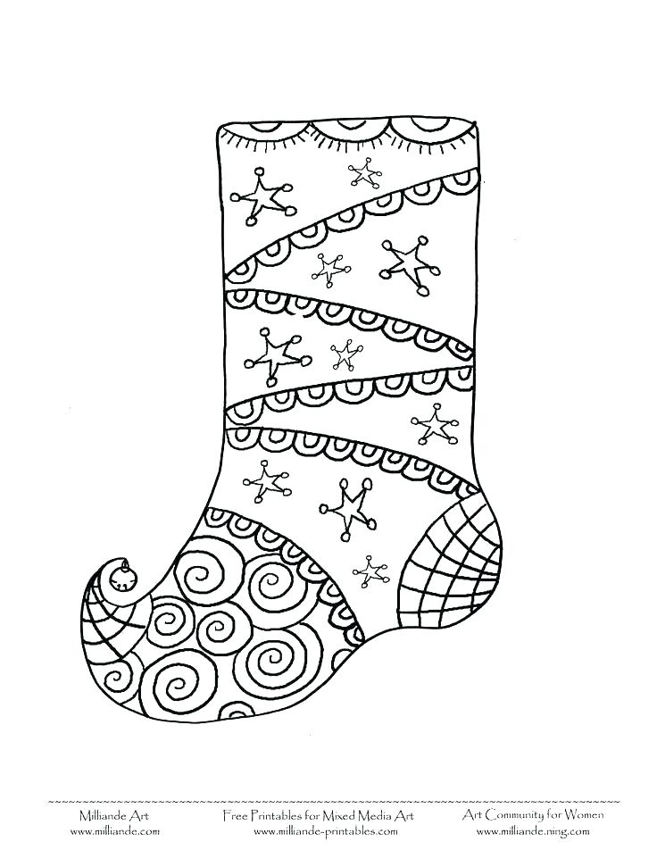 736x952 Christmas Stocking To Color Stocking Coloring Pages Pattern Free