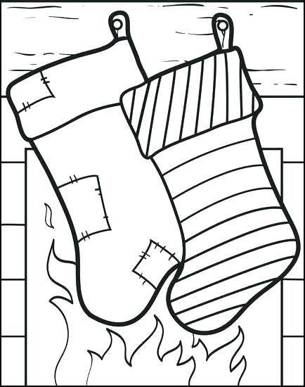 434x550 Christmas Stockings To Color Plus Banner Christmas Stocking