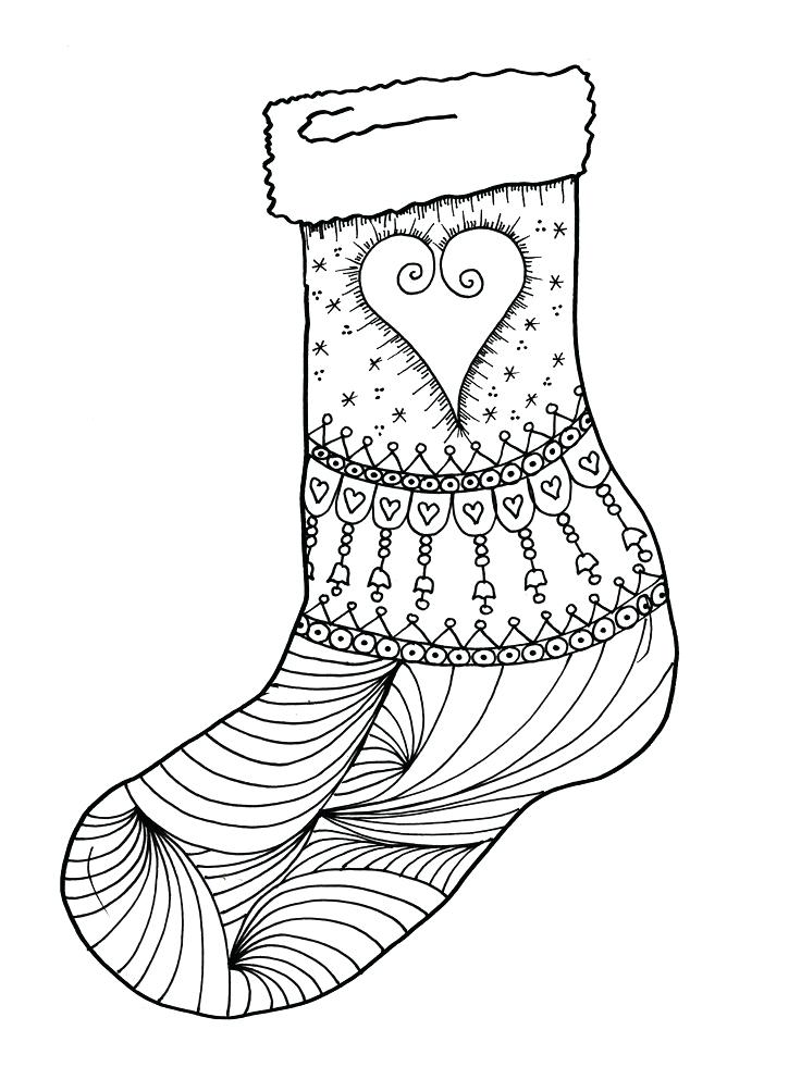 736x981 Coloring Christmas Stocking Stocking Color Page Stockings Outline