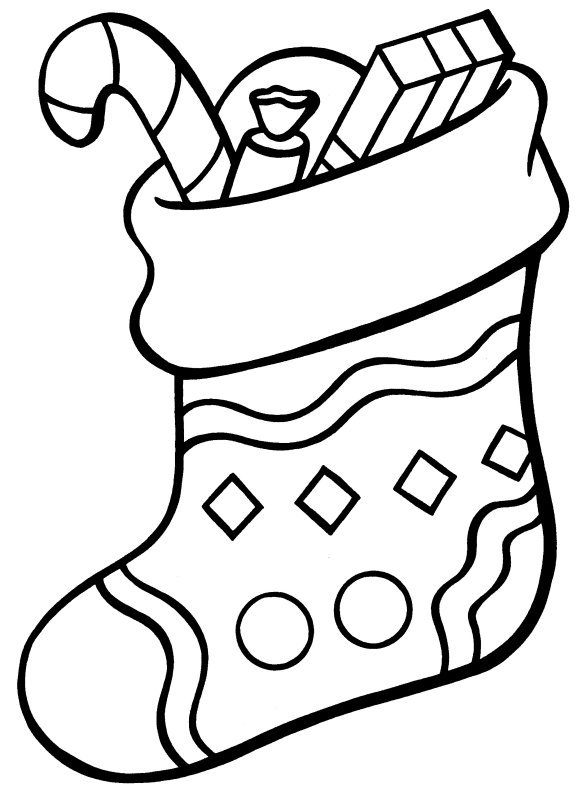 579x800 Christmas Stocking Coloring Page