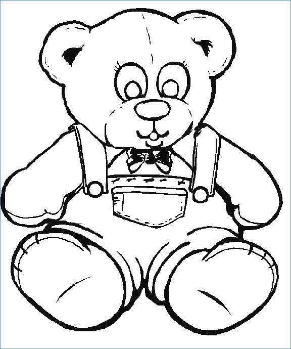 576x690 Cute Christmas Bear Coloring Page