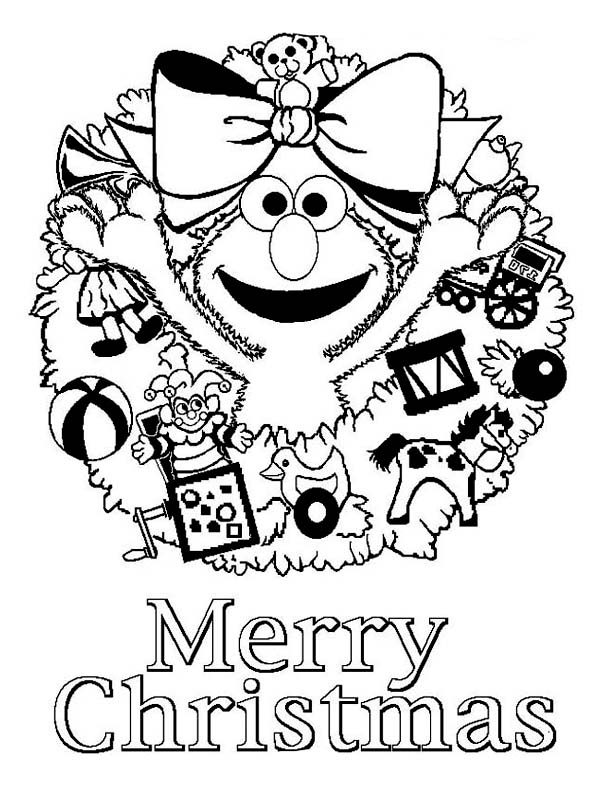600x785 Happy Merry Christmas From Elmo On Christmas Coloring Page Color