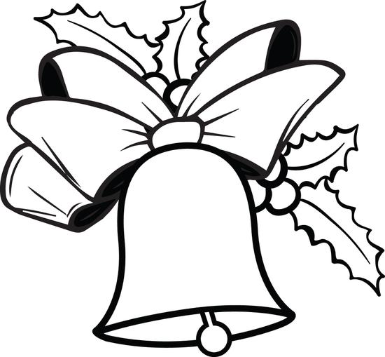 550x509 Christmas Bells Coloring Pages