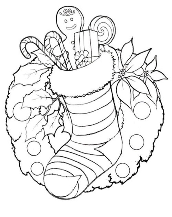 580x731 5 Christmas Flowers Coloring Pages Merry Christmas
