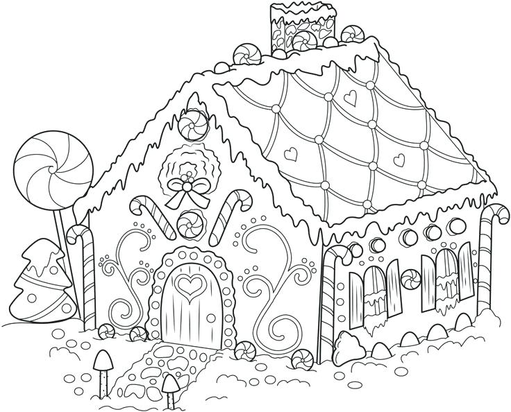 736x594 Christmas Town Colouring Pages