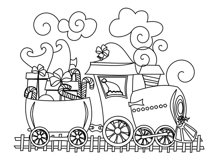 736x568 Christmas Train Coloring Pages Printable