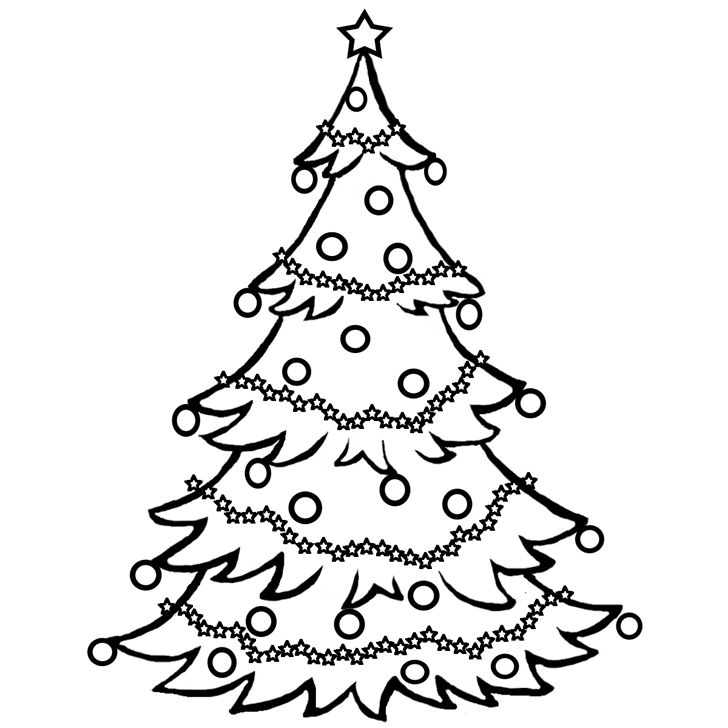 728x728 Christmas Tree Coloring Page Christmas Cards