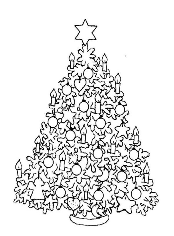 600x816 Hard Christmas Tree Coloring Pages