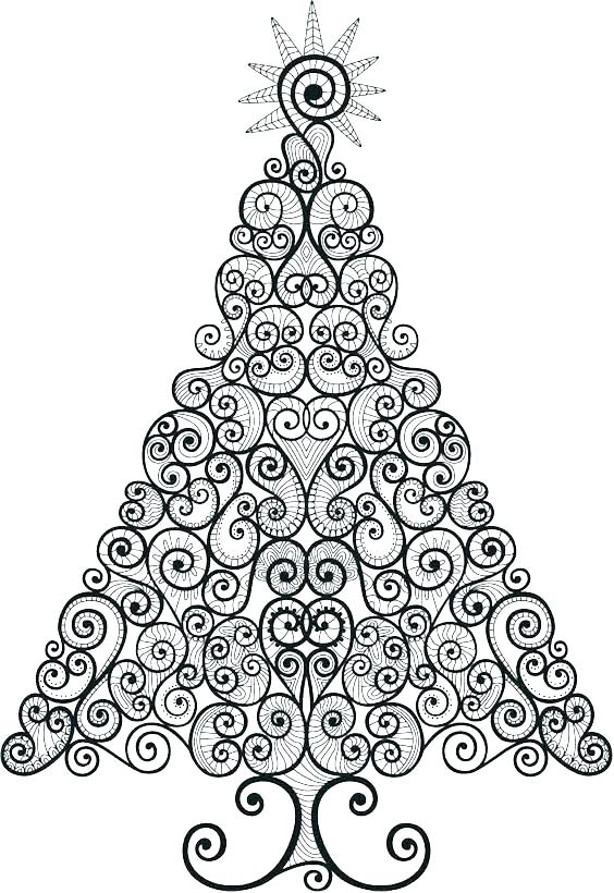 564x820 Plain Christmas Tree Coloring Page Tree Coloring Pages Plain Ideas
