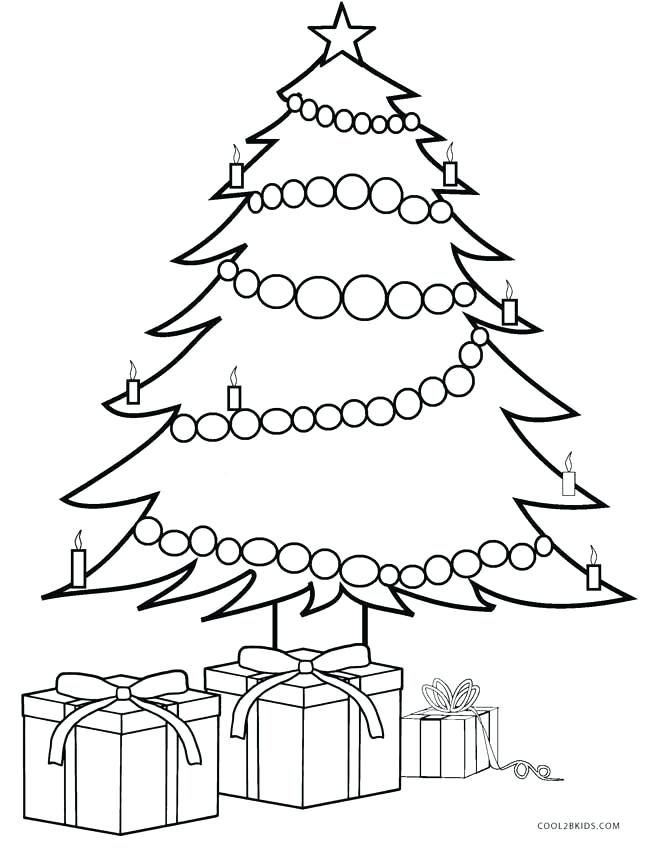 647x850 Printable Christmas Tree Coloring Pages Plus Color Pages