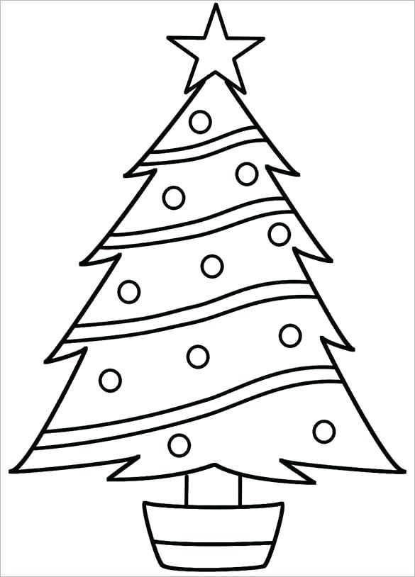 585x814 Christmas Tree Coloring Pages Online Tree Templates Free Printable