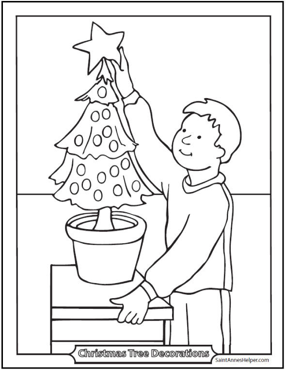 Christmas Tree Decorations Coloring Pages