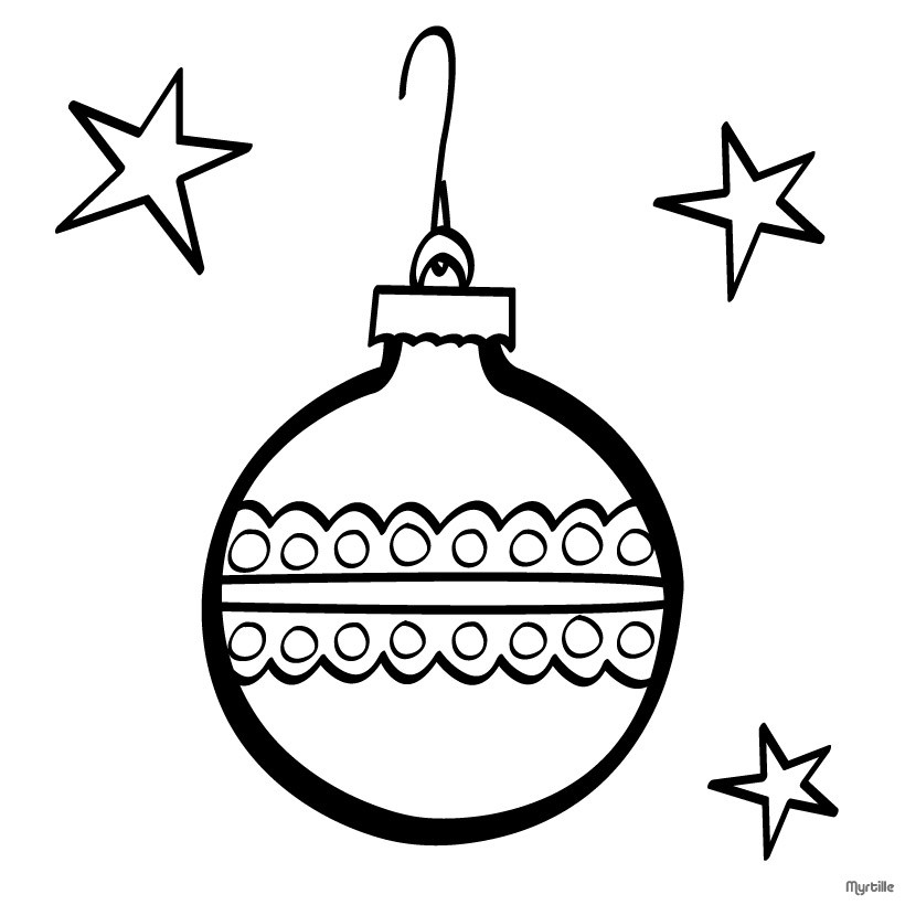 820x820 Xmas Tree Vintage Ornaments Coloring Pages