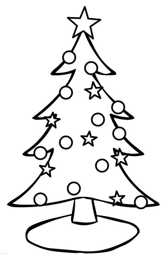 Christmas Tree Ornaments Coloring Pages