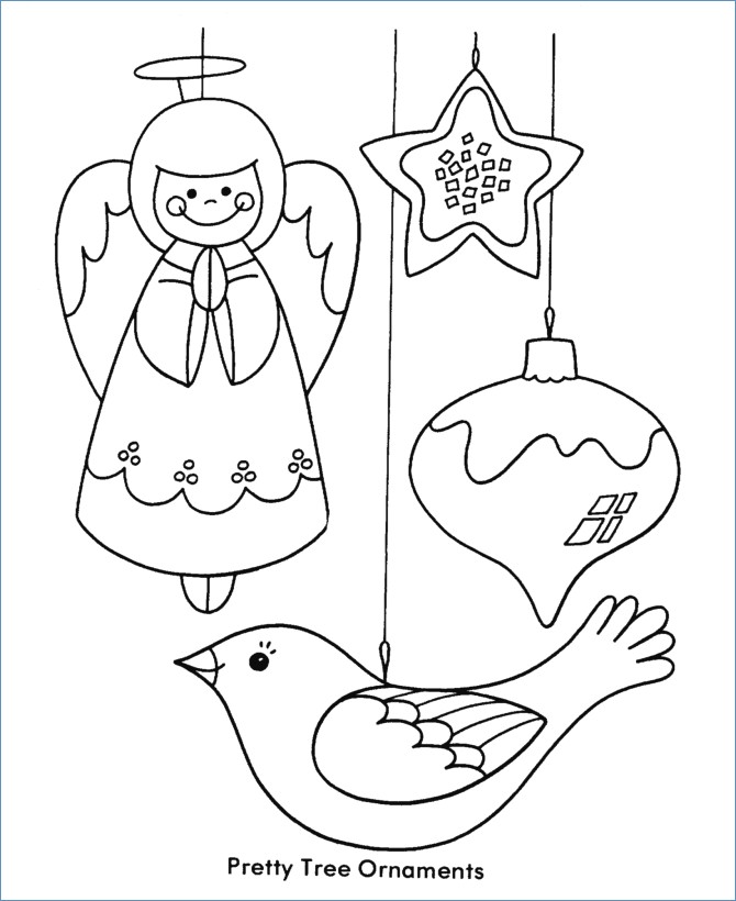 670x820 Angel Christmas Tree Ornaments Christmas Coloring Page
