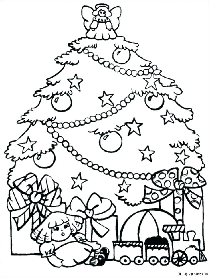 736x974 Christmas Trees Coloring Pages Simple Coloring Pages Easy Coloring
