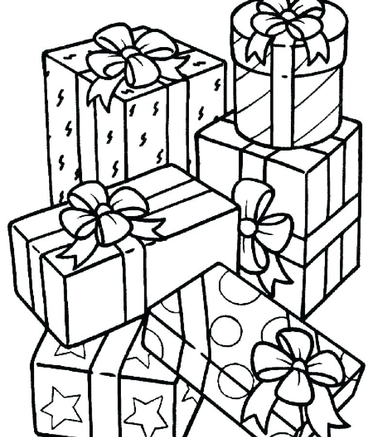 768x900 Christmas Present Coloring Page