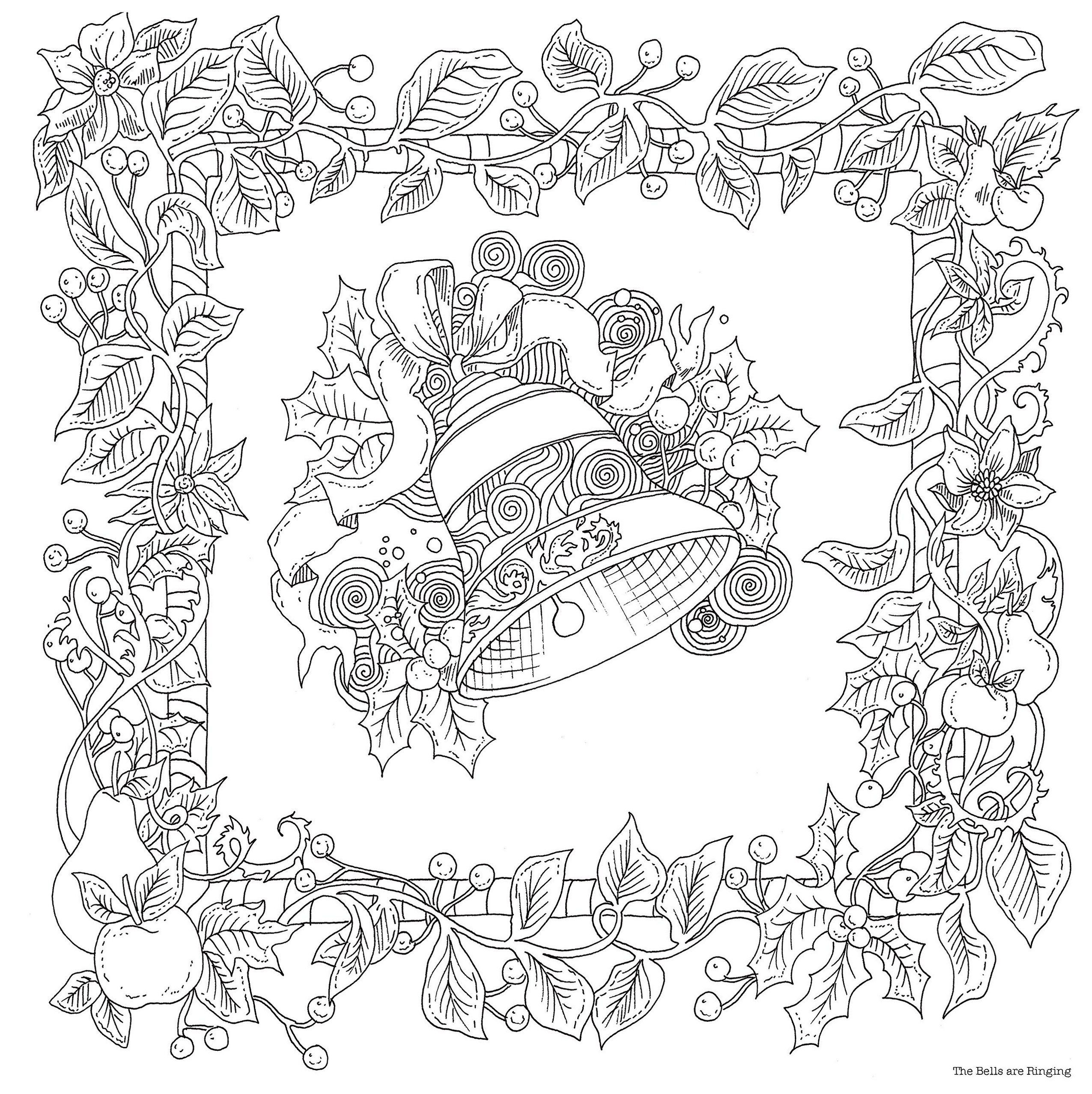 2550x2556 Magical Christmas Bell Coloring Book Lizzie Mary Coloring