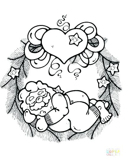 417x540 Christmas Wreath Coloring Pages Wreath Coloring Pages Wreath