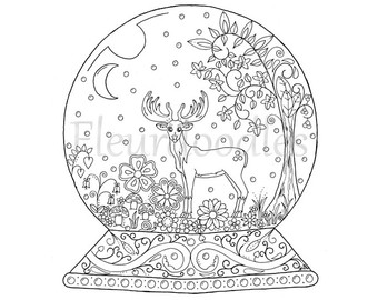 340x270 Coloring Page Doodle Cat Printable Instant Download