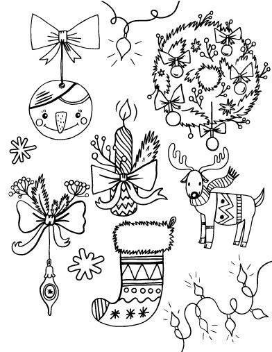 392x507 Christmas Ornaments Coloring Pages For Adults Fresh Digital Stamps
