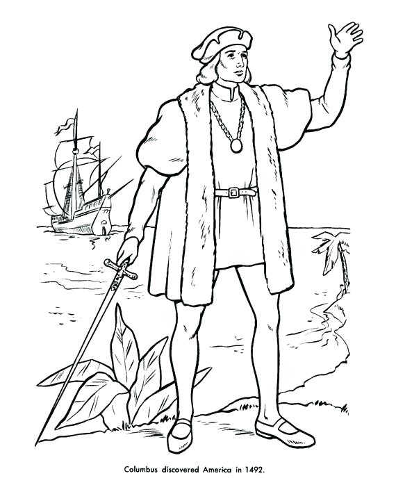 570x698 Coloring Pages Of Christopher Columbus Hat Coloring Page Day