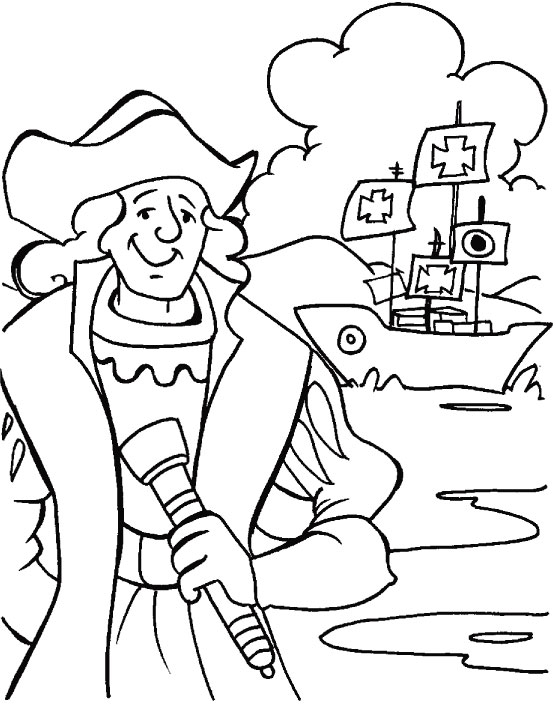 556x704 Christopher Columbus Coloring Page Free Printable Pages Throughout