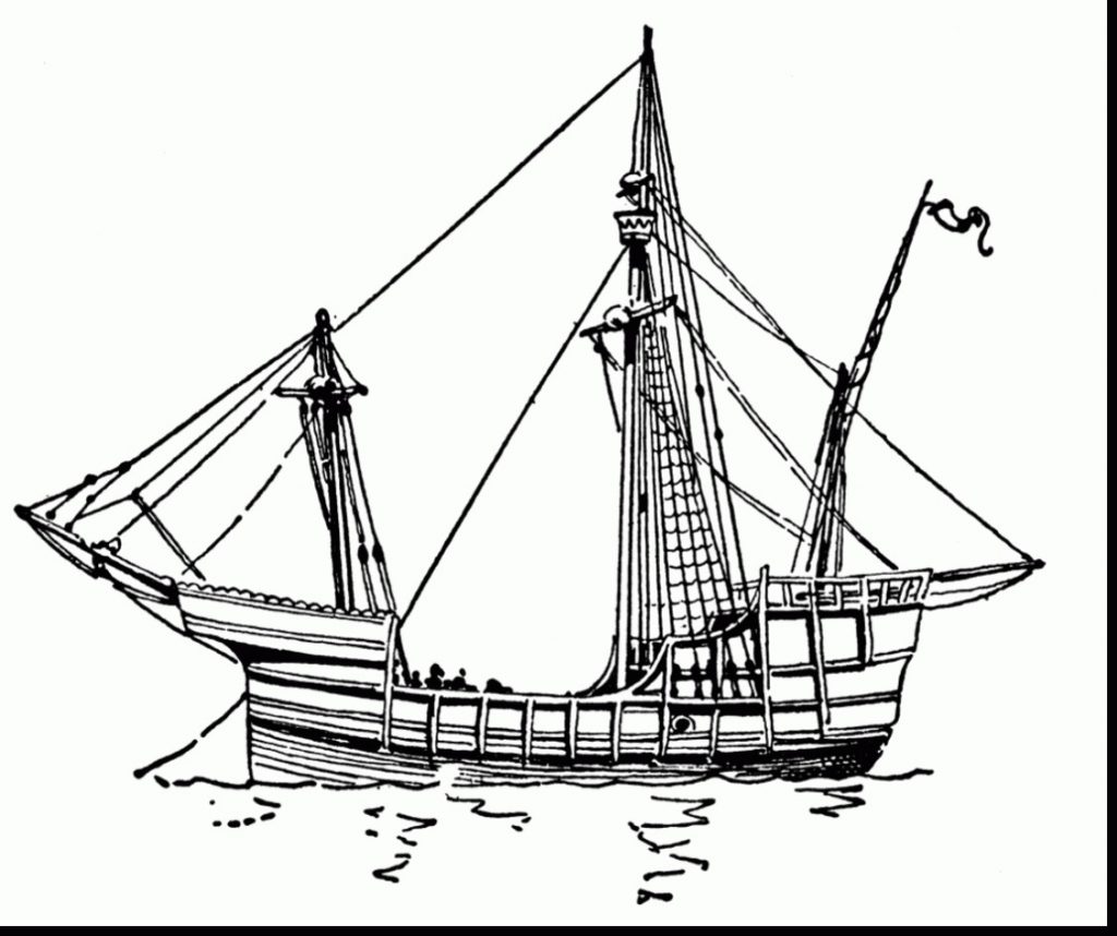1024x858 Helpful Christopher Columbus Ships Coloring Pages Of The Nina