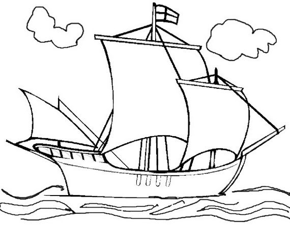 570x443 Christopher Columbus 3 Ships Coloring Page Christopher Columbus