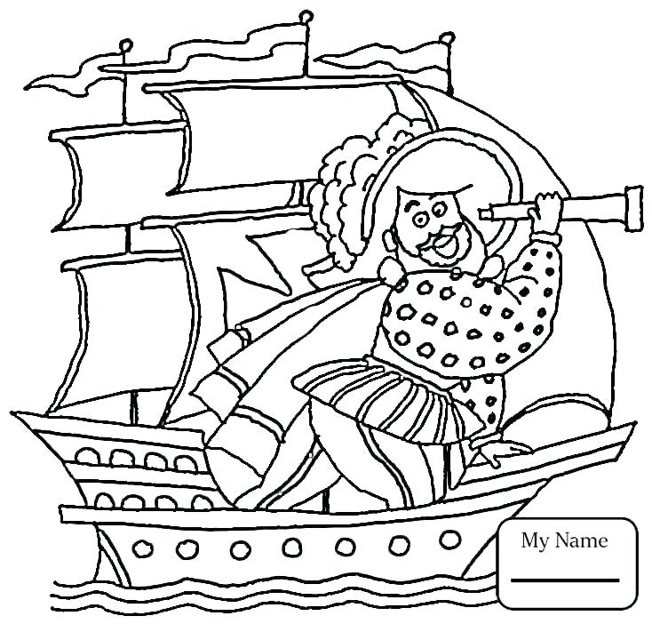 734x702 Christopher Columbus Coloring Page Three Ships Coloring Pages
