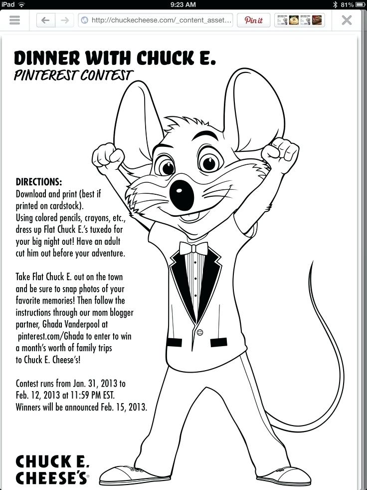 736x981 Free Chuck E Cheese Coloring Pages Icontent