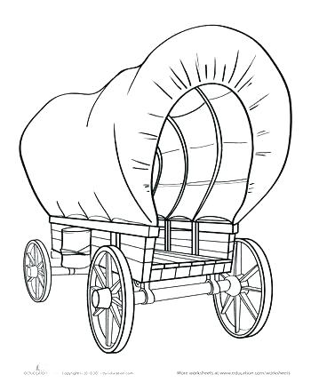 350x440 Covered Wagon Coloring Page Wagon Coloring Page Covered Wagon