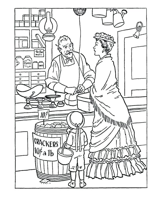 670x820 Chuck Wagon Coloring Page Colonial Pages