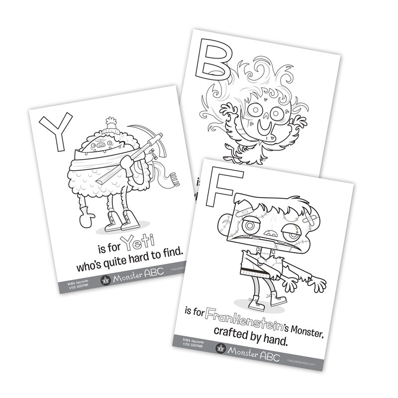 800x800 26 Monster Abc Coloring Pages Hazy Dell Press