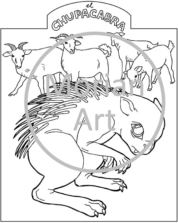 570x713 Chupacabra Coloring Pages Items Similar To Page