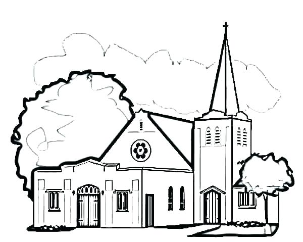 600x479 Awesome Church Coloring Page Awesome Church Coloring Pages