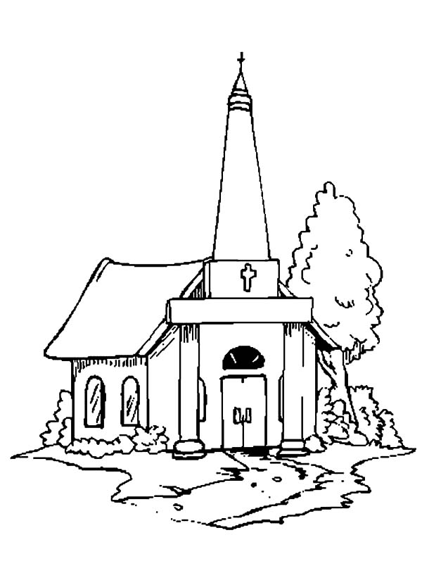 600x831 Drawing Church Coloring Pages Best Place To Color
